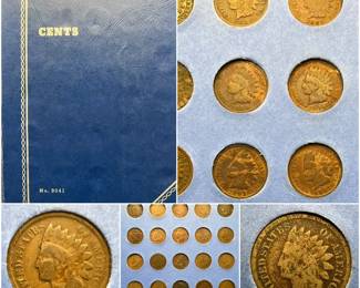 (62) Indian Head Pennies in Whitman Cents Coin Album