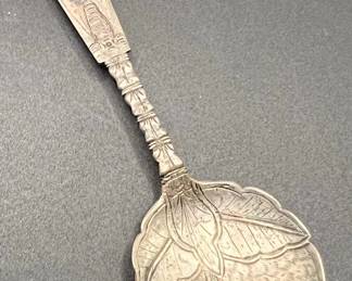 Antique Chinese Silver or Silver Tone Tea Spoon