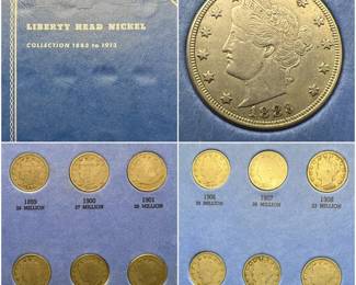 (18) Liberty Head Nickels incl. 1883 “No Cents” Racketeer Coin — Whitman Coin Album 1883-1913