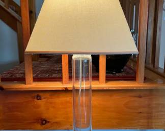 Glass Cylinder Lamp — MCM / Hollywood Regency Style