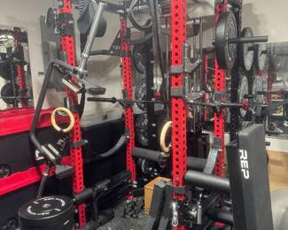 REP fitness custom PR 5000 rack with so many accessories 