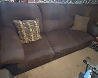 Brown suede couch