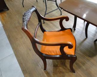 Antique dining room chairs, table