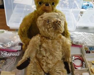 Two mohair bears