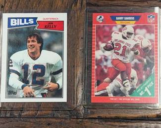 Jim Kelly and Barry Sanders Rookie Cards