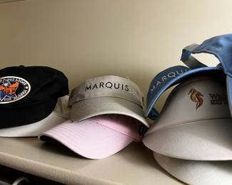 Collection of Embroidered Souvenir Caps and Sun Visors