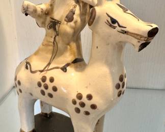 Ceramic Figure Riding a Spotted Deer Cizhou Style