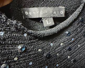 Black Beaded Ribbed Knit Top Bette Paig