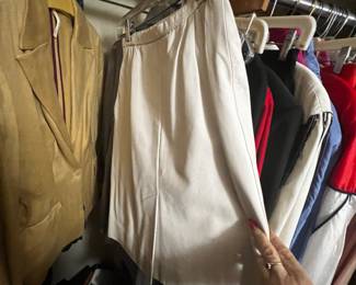 White A-Line Skirt with Front Slit