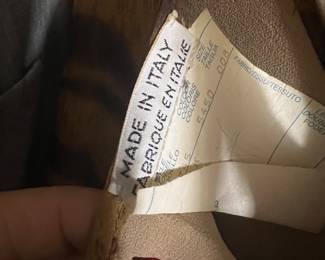 Italian Made Tailored Garment with Fabric Care Label