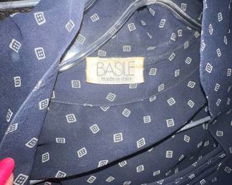 Basile Navy Blue Geometric Patterned Italian Shirt
