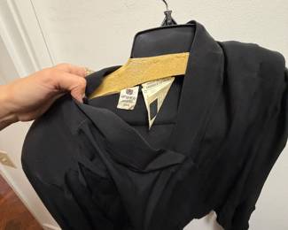 Black Silk Missoni V-Neck Blouse with Draped Detail