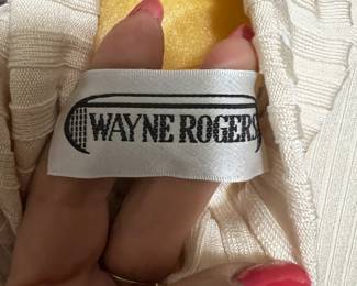 Wayne Rogers Ribbed Knit Cream Sweater