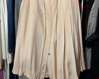 Pancaldi B for Cache Pale Peach Pleated Midi Skirt