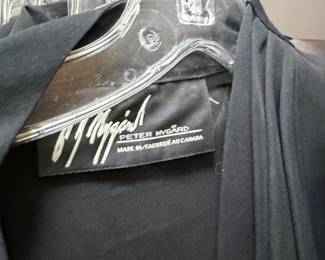 Peter Nygård Black Draped Blouse Made in Canada