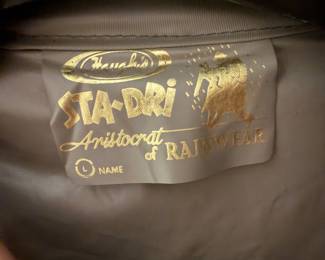 Tan Vinyl Raincoat by Harsh's Sta-Dri