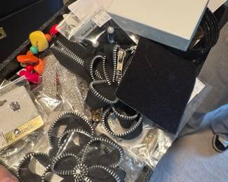 Zipper Art Brooches and Assorted Costume Jewelry