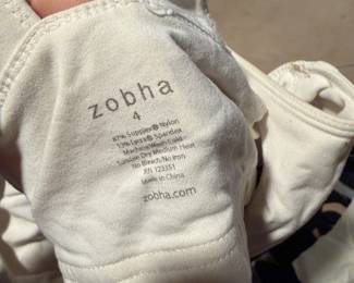 Zobha White Nylon Spandex Performance Athletic Top