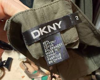 Olive Green Cotton Spandex Utility Skirt
