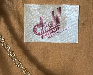 $200, DeLill Bronze Shell Minaudière Clutch Made in Italy Gold Tone Evening Bag Purse