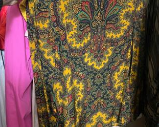 Yellow Paisley Print Knit Long Sleeve Tunic