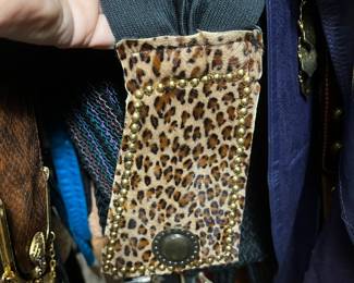 Leopard Print Studded Calf Hair Jacket Detail