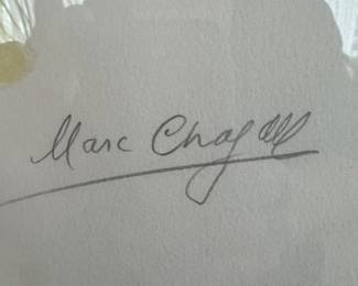 $2,500, Marc Chagall Signed Limited Edition Lithograph 56/90 Framed Modernist Figurative Art Print