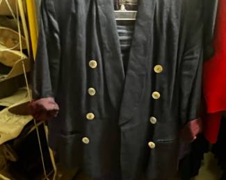 Double Breasted Navy Blazer with Contrast Lining