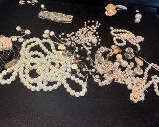 Assorted Faux Pearl and Crystal Costume Jewelry Lot