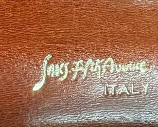 Saks Fifth Avenue Cognac Italian Textured Leather Handbag