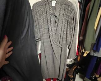 Liz Claiborne Houndstooth Pattern Wrap Front Dress