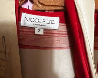 Nicole Ltd. Chicago Red Striped Silk Dress