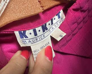 Quilted Fuchsia Silk Jacket by Maurice Sasson