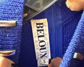 Cobalt Blue Textured Knit Beloux Top with Metal Hardware