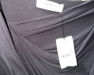 Bailey 44 Black Draped Jersey Knit Top with Tags