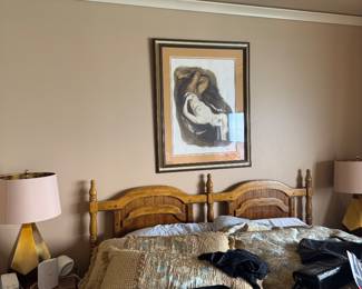 Framed Expressionist Lithograph of Nude Female