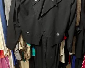 Black Wool Cropped Bolero Jacket with Peak Lapels