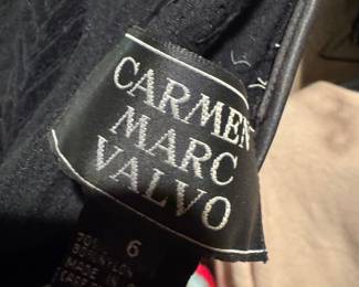 Black Textured Fabric Evening Skirt Carmen Marc Valvo