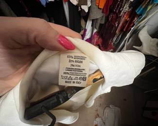 White Italian Rayon Blend Zip Front Top