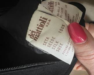 Italian Silk Black Garment by Dei Mattioli