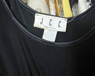 Black Sleeveless Jersey Dress J.C.C. Made in USA