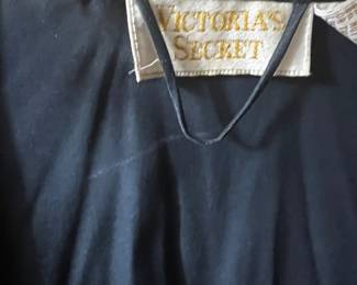 Victoria's Secret Black Satin Gold Label Slip