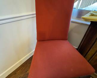 Terracotta Red Upholstered Parsons Side Chair