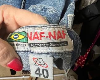 Naf Naf Acid Wash Denim Pants Made in Brazil