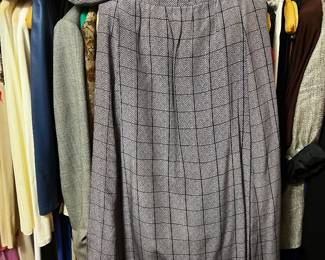 Stanley Korshak Chicago Herringbone Wool Midi Skirt