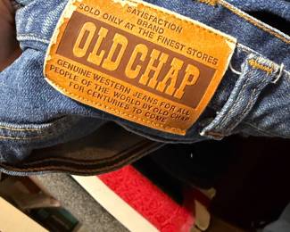 Blue Cotton Denim Western Jeans with Old Chap Patch