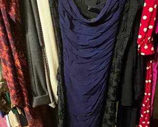Navy Blue Ruched Sleeveless Cocktail Dress