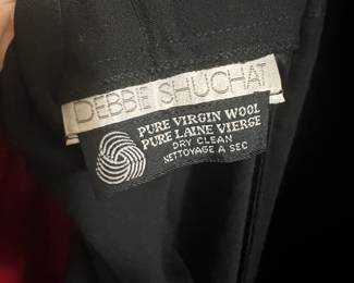 Black Pure Virgin Wool Debbie Shuchat Tailored Garment