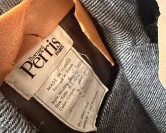 Bernard Perris Wool Coat with Leather Trim