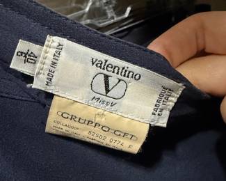 Valentino Miss V Navy Blue Italian Wool Trousers